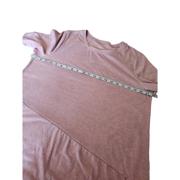 Women Sz 14/16 Pink Soft Lagenlook Asymmetrical Crew Neck Tee Shirt Lane Bryant - Picture 9 of 9